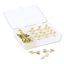 U Brands Fashion Push Pins, Steel, Gold, 3/8 in, 36/Pack