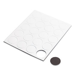 U Brands Heavy-Duty Board Magnets, Circles, White, 0.75 in, 24/Pack