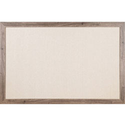 U Brands Linen Bulletin Board, 36 in X 24 in , Rustic MDF Frame