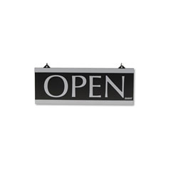 U.S. Stamp & Sign Century Series Reversible Open/Closed Sign, w/Suction Mount, 13 x 5, Black