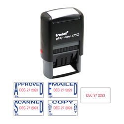 U.S. Stamp & Sign Economy 5-in-1 Date Stamp, Self-Inking, 1 x 1 5/8, Blue/Red