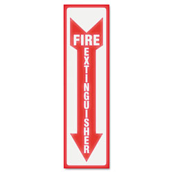 U.S. Stamp & Sign Glow In The Dark Sign, 4 x 13, Red Glow, Fire Extinguisher