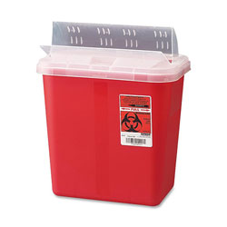 Unimed-Midwest S2GH100651 Biohazard Sharps Container with Clear Lid, 2 gallon