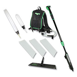 Unger Excella Floor Finishing Kit, 20 in Head, 48 in to 65 in Black/Green Plastic Handle