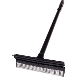 Unger Plastic Squeegee, Scrubber, 24 in Handle, 20/CT, Black