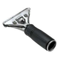 Unger Pro Stainless Steel Squeegee Handle, Rubber Grip, Black/Steel, Screw Clamp (PR000UNGER)