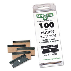 Unger Safety Scraper Replacement Blades, #9, Stainless Steel, 100/Box