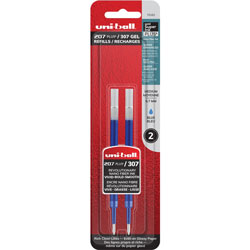 Uni-Ball 207 Plus Gel Rollerball Pen Refills, 0.70 mm Point, Blue Ink, Super Ink, Water Resistant, Fade Resistant, Fraud Resistant, 2/Pack