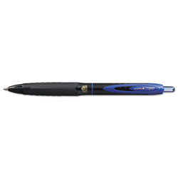Uni-Ball 307 Retractable Gel Pen, Micro 0.5mm, Blue Ink, Black Barrel, Dozen