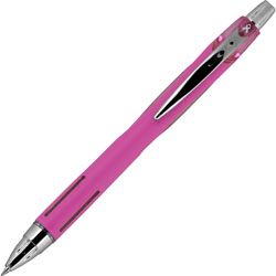 Uni-Ball Jetstream RT Ballpoint Pens - 1 mm Pen Point Size - Black Gel-based, Hybrid Ink - Pink Barrel - 1 Dozen