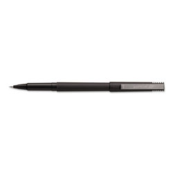 Uni-Ball Stick Roller Ball Pen, Micro 0.5mm, Black Ink, Black Matte Barrel, 36/Pack