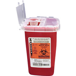 Unimed-Midwest SR1Q100900 Phlebotomy Sharps Container with Clear Lid, 1 Quart