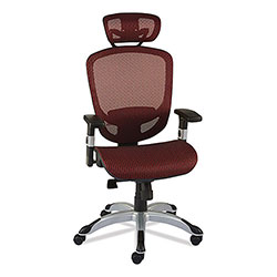 Union & Scale™ FlexFit Hyken Mesh Task Chair, Supports Up to 275 lb, 17.24 in to 20.98 in Seat Height, Maroon Seat/Back, Silver/Black Base