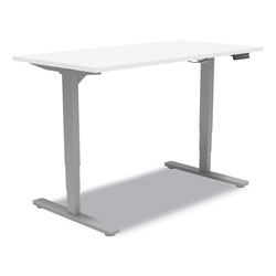 Union & Scale™ Essentials Electric Sit-Stand Desk, 55.1 in x 27.5 in x 25.9 in to 51.5 in, White/Aluminum