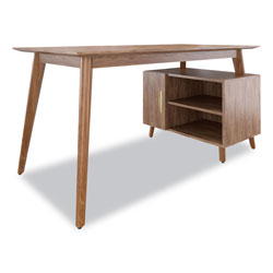 Union & Scale™ MidMod Storage Desk, Gold Pull, 59.7 in x 29.4 in x 29.5 in, Espresso