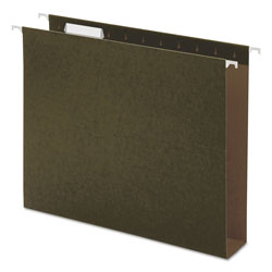 Universal Box Bottom Hanging File Folders, 2 in Capacity, Letter Size, 1/5-Cut Tabs, Standard Green, 25/Box