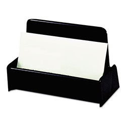 Universal Business Card Holder, Holds 50 2 x 3.5 Cards, 3.75 x 1.81 x 1.38, Plastic, Black