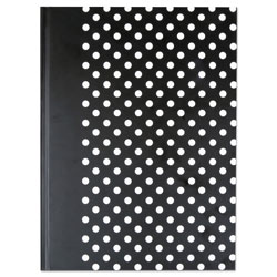 Universal Casebound Hardcover Notebook, 1-Subject, Wide/Legal Rule, Black/White Cover, (150) 10.25 x 7.63 Sheets