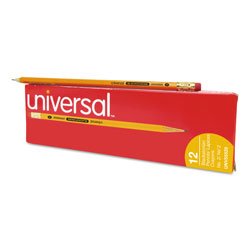 Universal Deluxe Blackstonian Pencil, HB (#2), Black Lead, Yellow Barrel, Dozen (UNV55520)