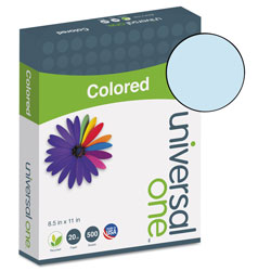 Universal Deluxe Colored Paper, 20 lb Bond Weight, 8.5 x 11, Blue, 500/Ream (UNV11202)
