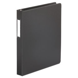 Universal Deluxe Non-View D-Ring Binder with Label Holder, 3 Rings, 1" Capacity, 11 x 8.5, Black (UNV20761)