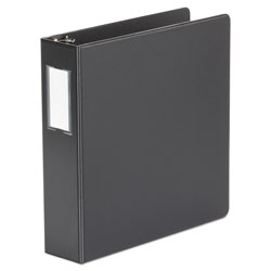 Universal Deluxe Non-View D-Ring Binder with Label Holder, 3 Rings, 2" Capacity, 11 x 8.5, Black (UNV20781)