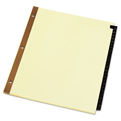 Universal Deluxe Preprinted Simulated Leather Tab Dividers with Gold Printing, 25-Tab, A to Z, 11 x 8.5, Buff, 1 Set (UNV20821)