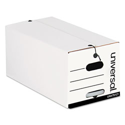 Universal Deluxe Quick Set-up String-and-Button Boxes, Letter Files, White, 12/Carton