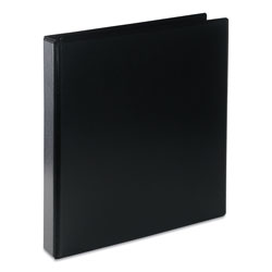 Universal Deluxe Round Ring View Binder, 3 Rings, 1 in Capacity, 11 x 8.5, Black