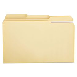 Universal Double-Ply Top Tab Manila File Folders, 1/3-Cut Tabs: Assorted, Legal Size, 0.75" Expansion, Manila, 100/Box (UNV16123)