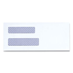 Universal Double Window Business Envelope, #8 5/8, Square Flap, Self-Adhesive Closure, 3.63 x 8.63, White, 500/Box
