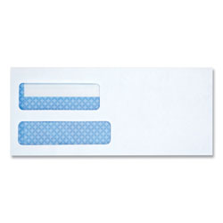 Universal Double Window Business Envelope, #10, Square Flap, Gummed Closure, 4.13 x 9.5, White, 500/Box