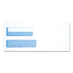 Universal Double Window Business Envelope, #10, Square Flap, Self-Adhesive Closure, 4.13 x 9.5, White, 500/Box