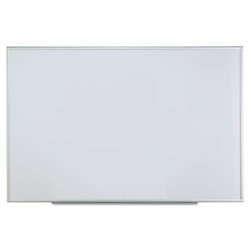 Universal Deluxe Melamine Dry Erase Board, 72 x 48, Melamine White Surface, Silver Anodized Aluminum Frame