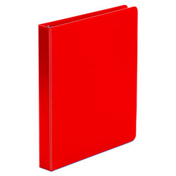 Universal Economy Non-View Round Ring Binder, 3 Rings, 1" Capacity, 11 x 8.5, Red (UNV31403)