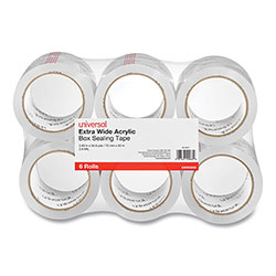 Universal Extra-Wide Moving and Storage Packing Tape, 3 in Core, 2.83 in x 54.7 yd, Clear, 6/Pack