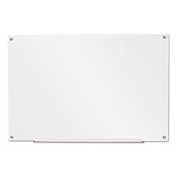 Universal Frameless Glass Marker Board, 36 x 24, White Surface