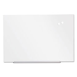 Universal Frameless Magnetic Glass Marker Board, 36 x 24, White Surface