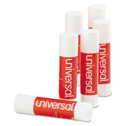 Universal Glue Stick, 0.28 oz, Applies and Dries Clear, 12/Pack (UNV75748)