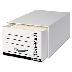 Universal Heavy-Duty Storage Drawers, Legal Files, 17.25 in x 25.5 in x 11.5 in, White, 6/Carton