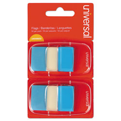 Universal Page Flags, Blue, 50 Flags/Dispenser, 2 Dispensers/Pack (UNV99002)