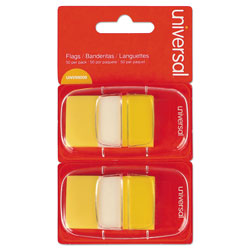 Universal Page Flags, Yellow, 50 Flags/Dispenser, 2 Dispensers/Pack