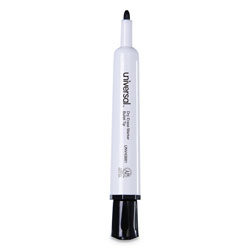 Universal Pen Style Dry Erase Marker, Fine Bullet Tip, Black, Dozen (UNV43671)
