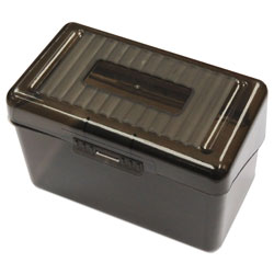 Universal Plastic Index Card Boxes, Holds 400 4 x 6 Cards, 6.78 x 4.25 x 4.5, Translucent Black