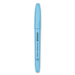 Universal Pocket Highlighters, Fluorescent Blue Ink, Chisel Tip, Blue Barrel, Dozen (UNV08854)