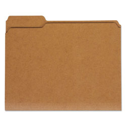 Universal Reinforced Kraft Top Tab File Folders, 1/3-Cut Tabs: Assorted, Letter Size, 0.75 in Expansion, Brown, 100/Box