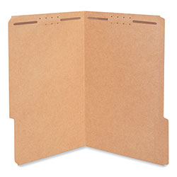 Universal Reinforced Top Tab Fastener Folders, 0.75 in Expansion, 2 Fasteners, Legal Size, Brown Kraft Exterior, 50/Box