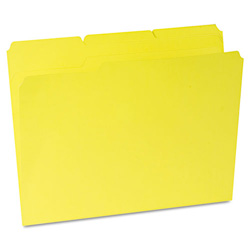 Universal Reinforced Top-Tab File Folders, 1/3-Cut Tabs: Assorted, Letter Size, 1 in Expansion, Yellow, 100/Box