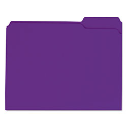 Universal Reinforced Top-Tab File Folders, 1/3-Cut Tabs: Assorted, Letter Size, 1 in Expansion, Violet, 100/Box