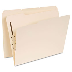 Universal Reinforced Top Tab Fastener Folders, 0.75 in Expansion, 1 Fastener, Letter Size, Manila Exterior, 50/Box